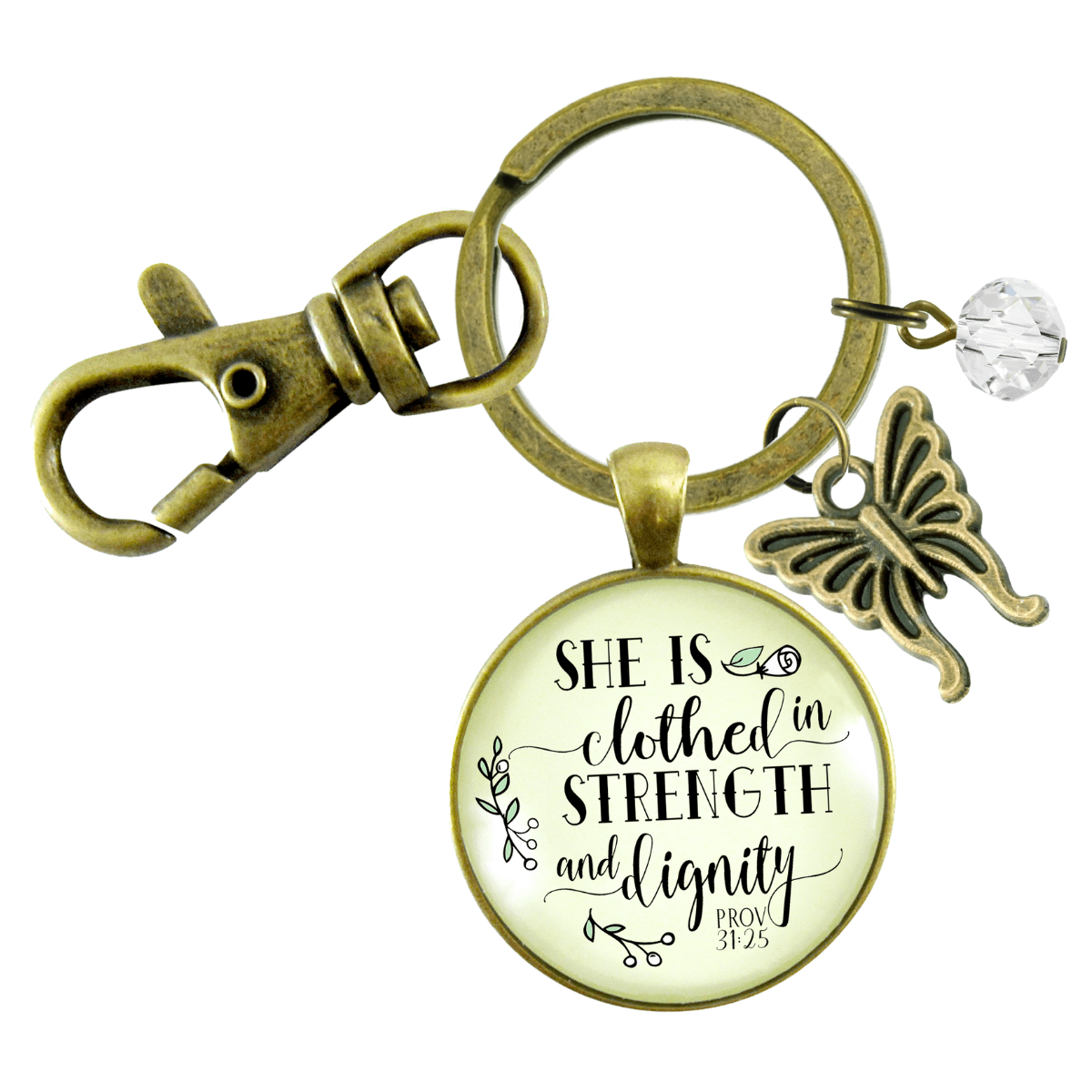 Faith Keychain She is Clothed Strength Dignity Women of Truth Proverb 31 Believer Gift - Gutsy Goodness Handmade Jewelry;Faith Keychain She Is Clothed Strength Dignity Women Of Truth Proverb 31 Believer Gift - Gutsy Goodness Handmade Jewelry Gifts