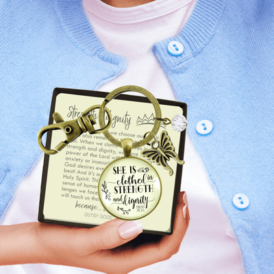 Faith Keychain She is Clothed Strength Dignity Women of Truth Proverb 31 Believer Gift - Gutsy Goodness Handmade Jewelry;Faith Keychain She Is Clothed Strength Dignity Women Of Truth Proverb 31 Believer Gift - Gutsy Goodness Handmade Jewelry Gifts