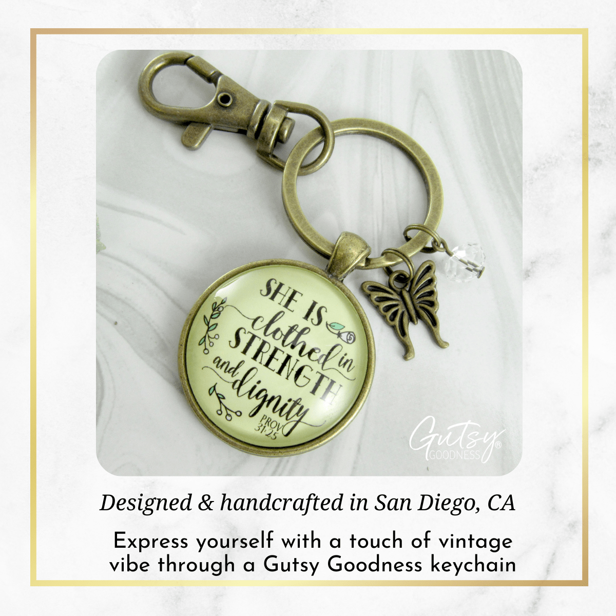 Faith Keychain She is Clothed Strength Dignity Women of Truth Proverb 31 Believer Gift - Gutsy Goodness Handmade Jewelry;Faith Keychain She Is Clothed Strength Dignity Women Of Truth Proverb 31 Believer Gift - Gutsy Goodness Handmade Jewelry Gifts