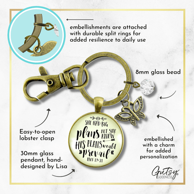 She Had Big Plans Faith Inspired Keychain Life Journey Jewelry Gift For Women - Gutsy Goodness
