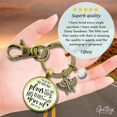 She Had Big Plans Faith Inspired Keychain Life Journey Jewelry Gift For Women - Gutsy Goodness