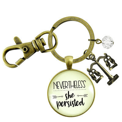 Law School Graduation Keychain Nevertheless She Persisted Future Graduate Justice Scales Jewelry - Gutsy Goodness