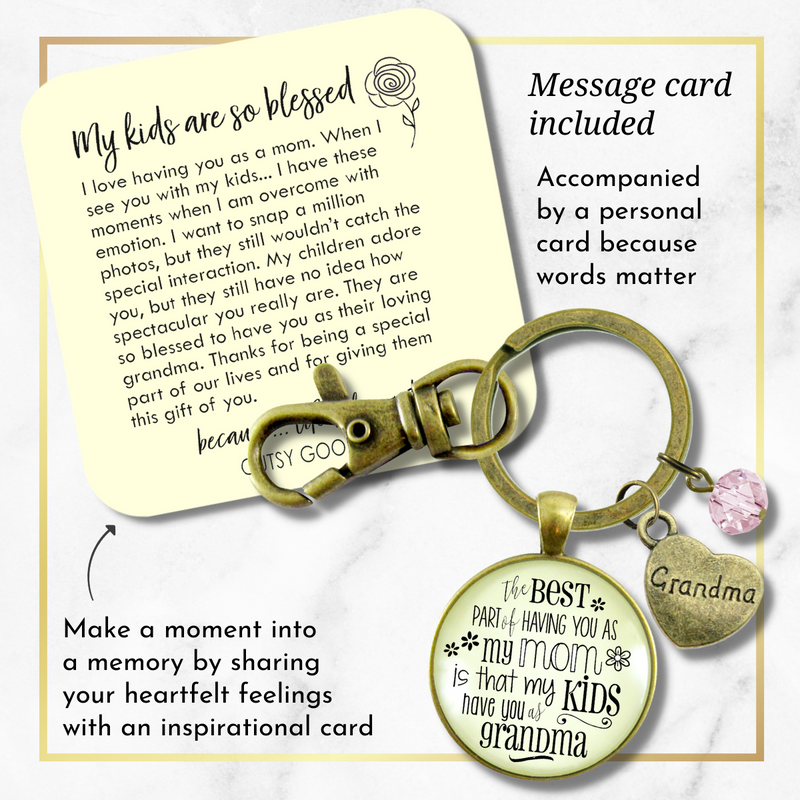 Grandmother Keychain Best Part You As Mom My Kids Grandma Jewelry Gift From Daughter - Gutsy Goodness Handmade Jewelry;Grandmother Keychain Best Part You As Mom My Kids Grandma Jewelry Gift From Daughter - Gutsy Goodness Handmade Jewelry Gifts