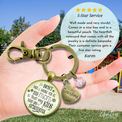 Grandmother Keychain Best Part You As Mom My Kids Grandma Jewelry Gift From Daughter - Gutsy Goodness Handmade Jewelry;Grandmother Keychain Best Part You As Mom My Kids Grandma Jewelry Gift From Daughter - Gutsy Goodness Handmade Jewelry Gifts