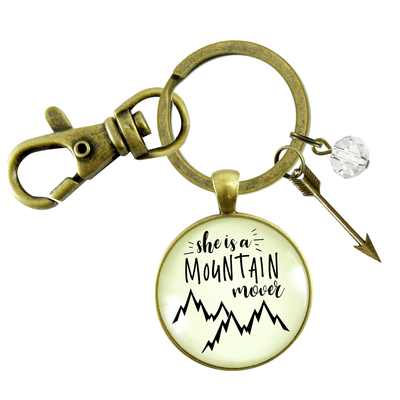 She is a Mountain Mover Keychain Motivated Life Attitude Jewelry - Gutsy Goodness