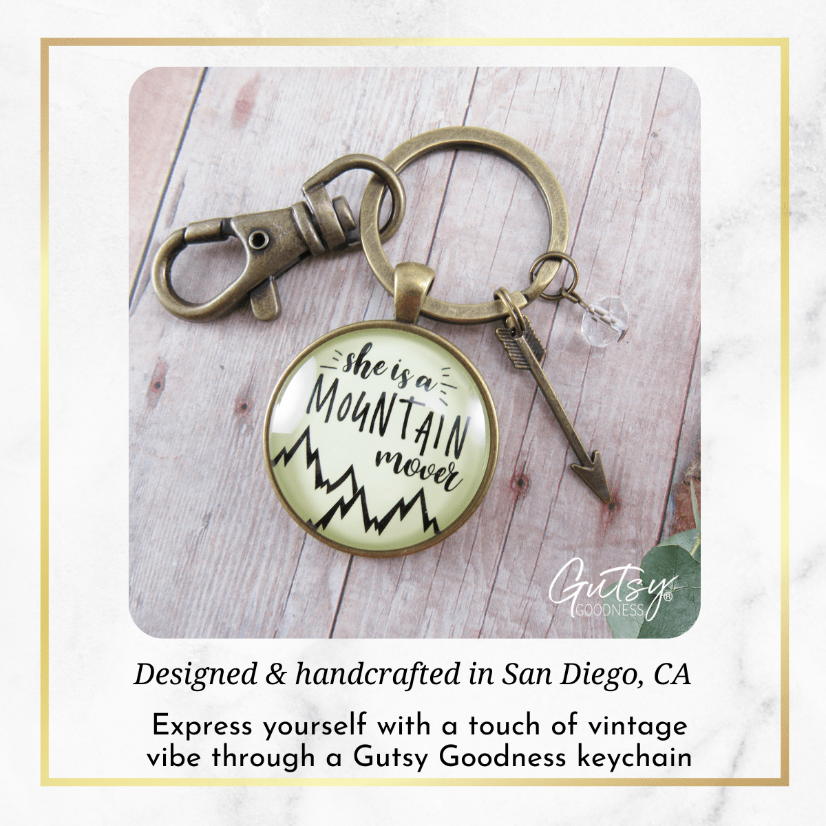 She is a Mountain Mover Keychain Motivated Life Attitude Jewelry - Gutsy Goodness