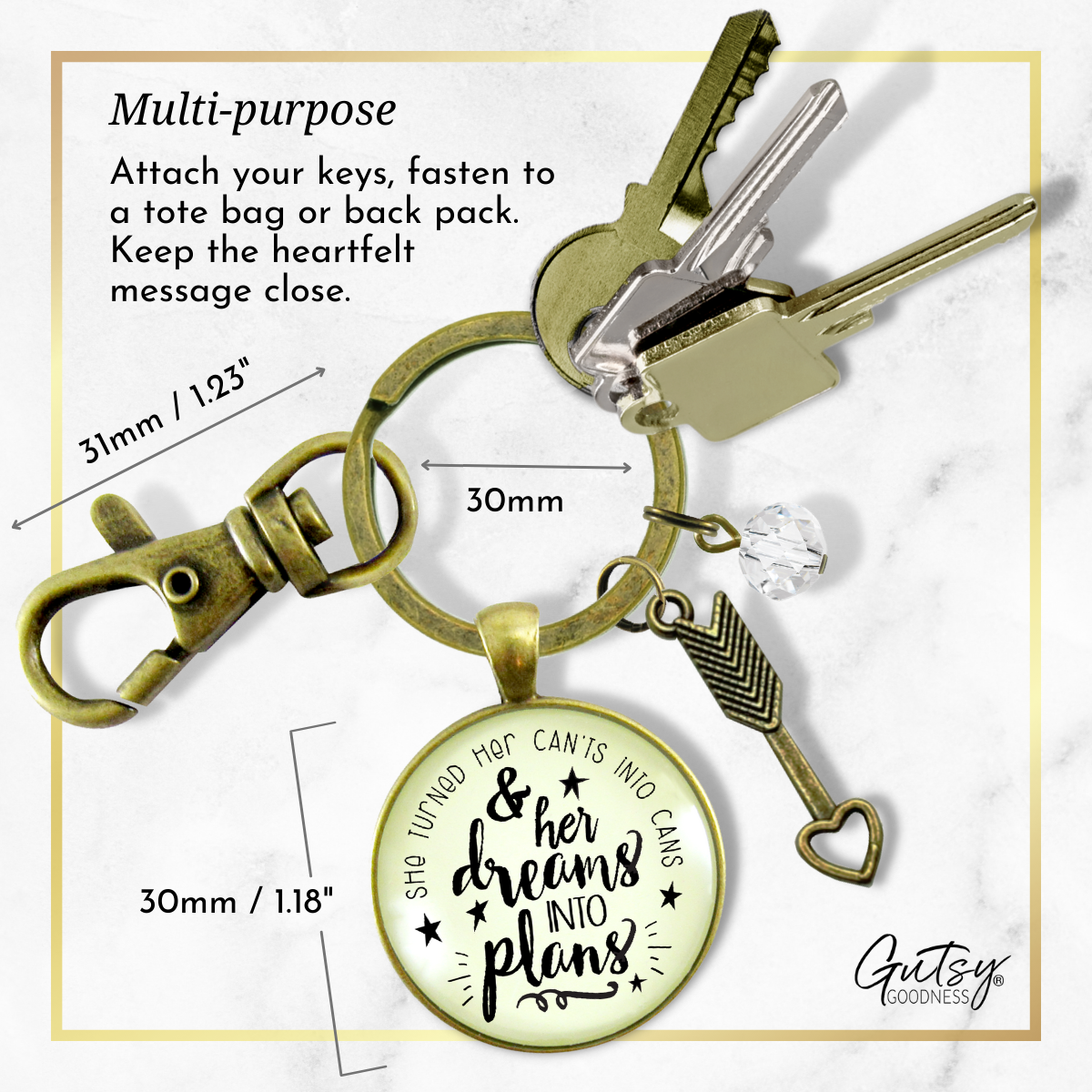 Dreams Into Plans Keychain Positive Life Words Boss Lady Jewelry - Gutsy Goodness Handmade Jewelry;Dreams Into Plans Keychain Positive Life Words Boss Lady Jewelry - Gutsy Goodness Handmade Jewelry Gifts