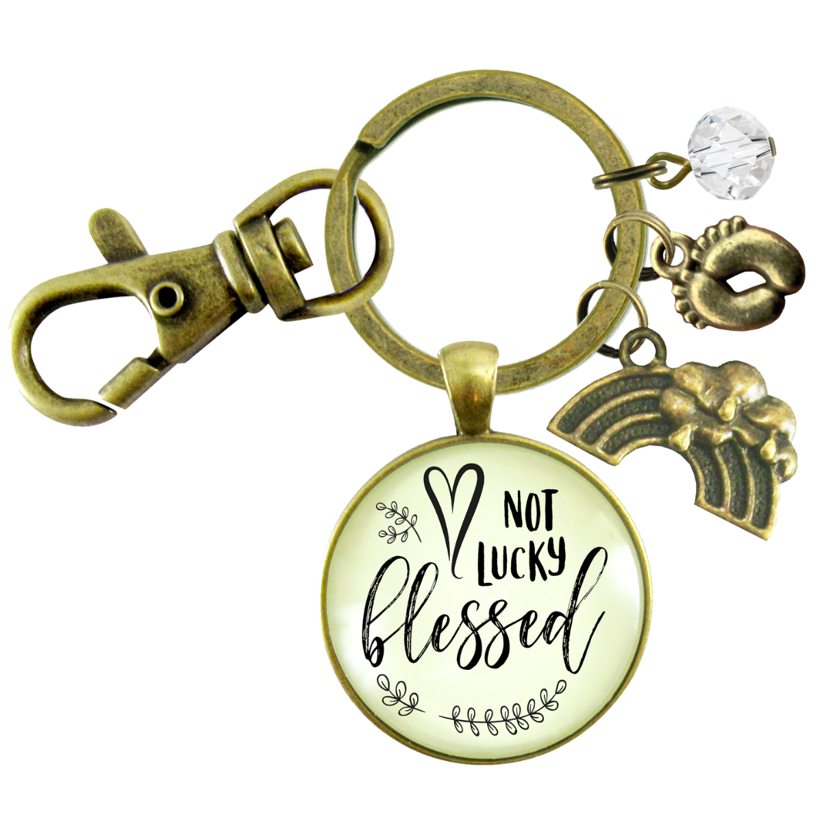 Rainbow Baby Keychain Not Lucky Blessed Jewelry Encourage For Mom After Loss Storm  Keychain - Women - Gutsy Goodness Handmade Jewelry