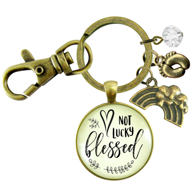 Rainbow Baby Keychain Not Lucky Blessed Jewelry Encourage For Mom After Loss Storm  Keychain - Women - Gutsy Goodness Handmade Jewelry