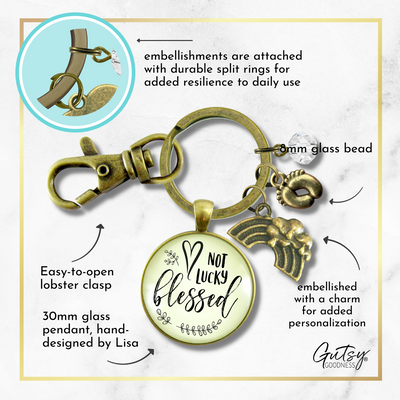 Rainbow Baby Keychain Not Lucky Blessed Jewelry Encourage For Mom After Loss Storm  Keychain - Women - Gutsy Goodness Handmade Jewelry