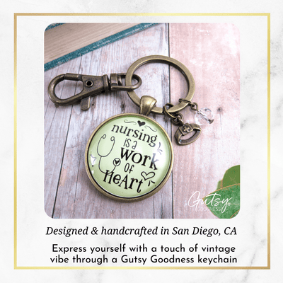 Nurse Keychain Nursing Work Heart Thank You Gift Medical Jewelry - Gutsy Goodness