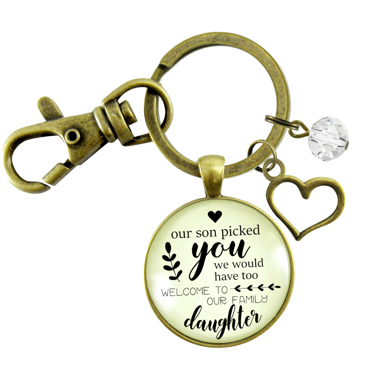 Daughter In Law Keychain Our Son Picked You Keepsake Wedding Jewelry Gift For Bride Heart - Gutsy Goodness Handmade Jewelry;Daughter In Law Keychain Our Son Picked You Keepsake Wedding Jewelry Gift For Bride Heart - Gutsy Goodness Handmade Jewelry Gifts