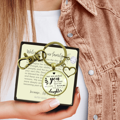 Daughter In Law Keychain Our Son Picked You Keepsake Wedding Jewelry Gift For Bride Heart - Gutsy Goodness Handmade Jewelry;Daughter In Law Keychain Our Son Picked You Keepsake Wedding Jewelry Gift For Bride Heart - Gutsy Goodness Handmade Jewelry Gifts