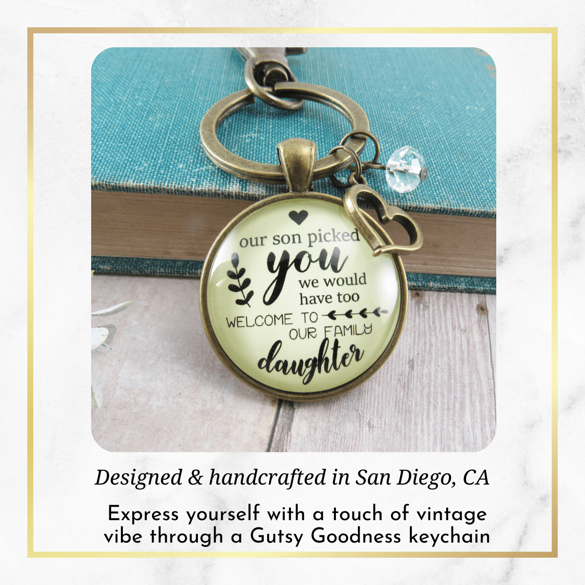 Daughter In Law Keychain Our Son Picked You Keepsake Wedding Jewelry Gift For Bride Heart - Gutsy Goodness Handmade Jewelry;Daughter In Law Keychain Our Son Picked You Keepsake Wedding Jewelry Gift For Bride Heart - Gutsy Goodness Handmade Jewelry Gifts