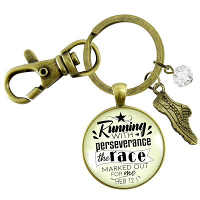 Runners Keychain Run Perseverance Faith Marathon Jewelry - Gutsy Goodness