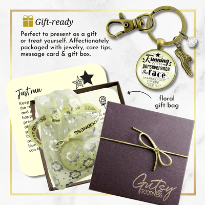 Runners Keychain Run Perseverance Faith Marathon Jewelry - Gutsy Goodness