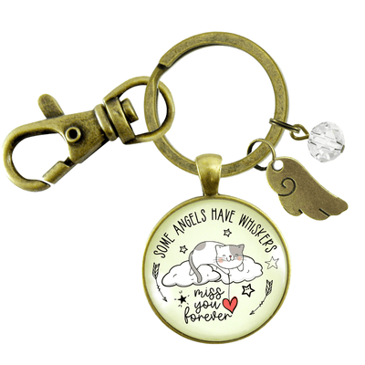 Cat Memorial Keychain Some Angels Have Whiskers - Gutsy Goodness Handmade Jewelry;Cat Memorial Keychain Some Angels Have Whiskers - Gutsy Goodness Handmade Jewelry Gifts
