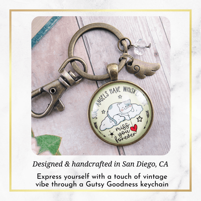 Cat Memorial Keychain Some Angels Have Whiskers - Gutsy Goodness Handmade Jewelry;Cat Memorial Keychain Some Angels Have Whiskers - Gutsy Goodness Handmade Jewelry Gifts