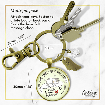 Cat Memorial Keychain Some Angels Have Whiskers - Gutsy Goodness Handmade Jewelry;Cat Memorial Keychain Some Angels Have Whiskers - Gutsy Goodness Handmade Jewelry Gifts