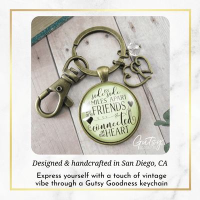 Best Friends Keychain Side by Side Long Distance Quote Gift Jewelry - Gutsy Goodness