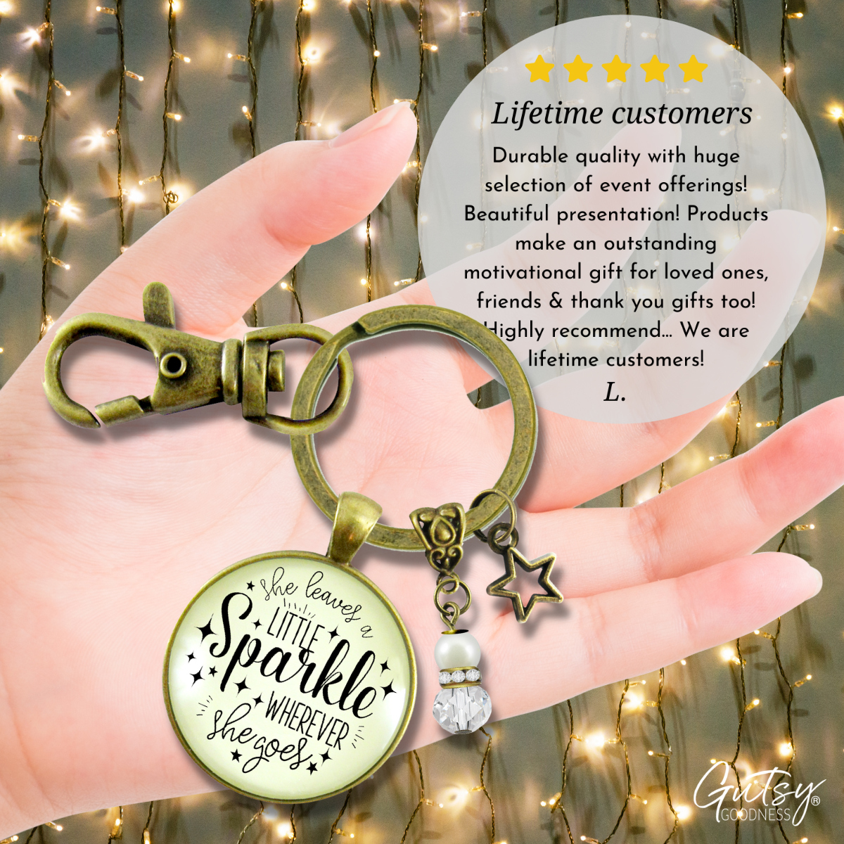 She Leaves a Little Sparkle Glam Quote Keychain Life Jewelry Gift Star Charm - Gutsy Goodness Handmade Jewelry;She Leaves A Little Sparkle Glam Quote Keychain Life Jewelry Gift Star Charm - Gutsy Goodness Handmade Jewelry Gifts