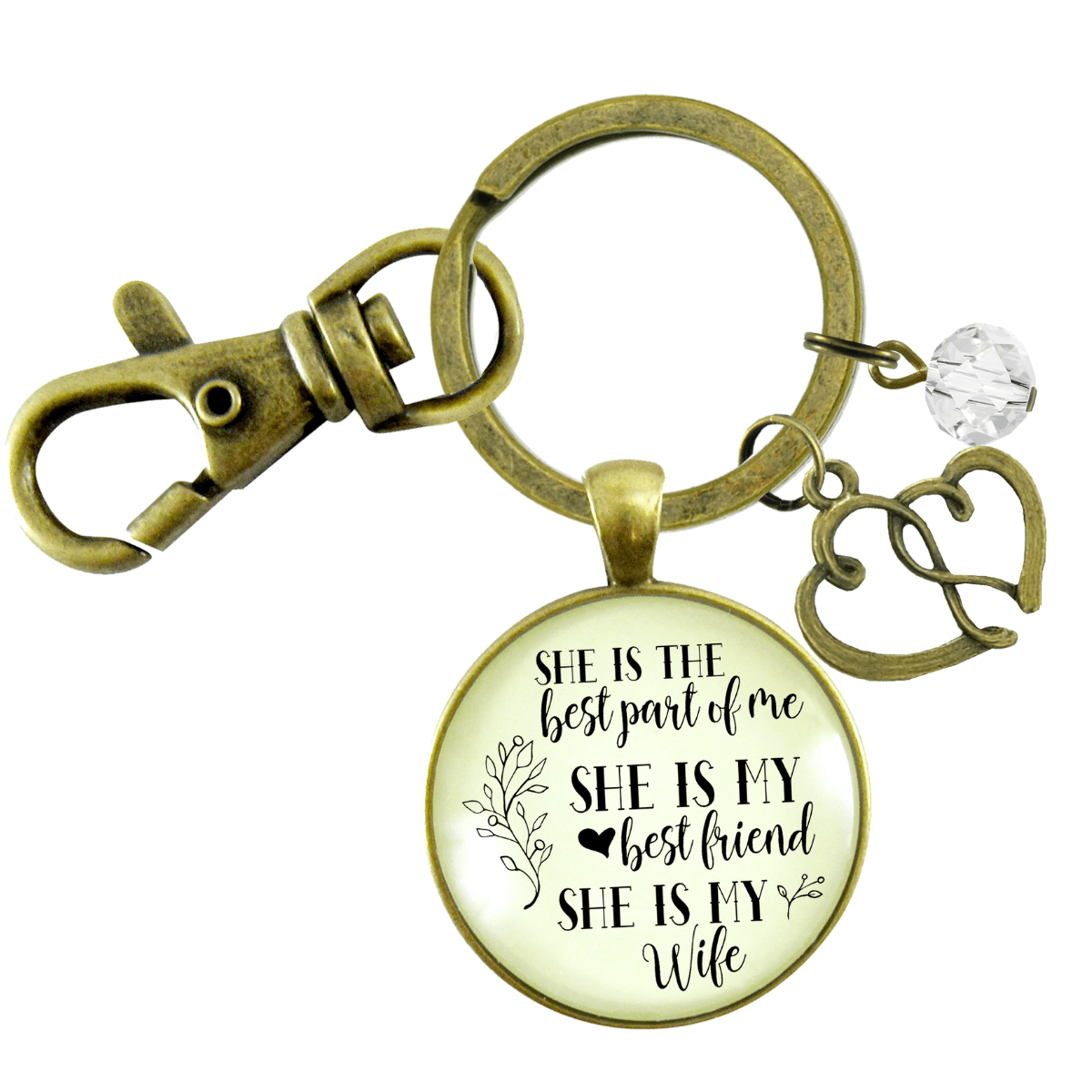 Love My Wife Keychain She Is The Best Part of Me From Husband Wedding Gift Anniversary Jewelry - Gutsy Goodness Handmade Jewelry;Love My Wife Keychain She Is The Best Part Of Me From Husband Wedding Gift Anniversary Jewelry - Gutsy Goodness Handmade Jewelry Gifts