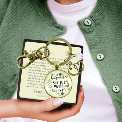 Love My Wife Keychain She Is The Best Part of Me From Husband Wedding Gift Anniversary Jewelry - Gutsy Goodness Handmade Jewelry;Love My Wife Keychain She Is The Best Part Of Me From Husband Wedding Gift Anniversary Jewelry - Gutsy Goodness Handmade Jewelry Gifts