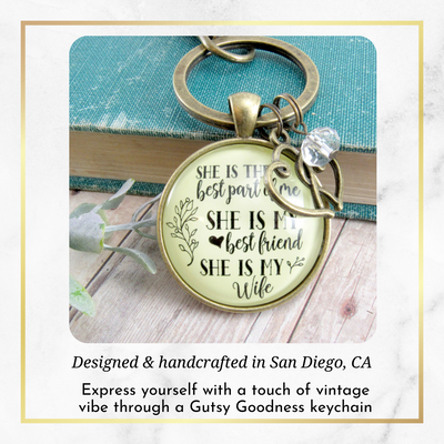 Love My Wife Keychain She Is The Best Part of Me From Husband Wedding Gift Anniversary Jewelry - Gutsy Goodness Handmade Jewelry;Love My Wife Keychain She Is The Best Part Of Me From Husband Wedding Gift Anniversary Jewelry - Gutsy Goodness Handmade Jewelry Gifts