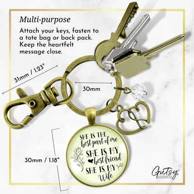 Love My Wife Keychain She Is The Best Part of Me From Husband Wedding Gift Anniversary Jewelry - Gutsy Goodness Handmade Jewelry;Love My Wife Keychain She Is The Best Part Of Me From Husband Wedding Gift Anniversary Jewelry - Gutsy Goodness Handmade Jewelry Gifts