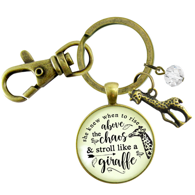 Giraffe Keychain She Knew When To Rise Above The Chaos Boho Pendant Friendship Jewelry Charm - Gutsy Goodness Handmade Jewelry;Giraffe Keychain She Knew When To Rise Above The Chaos Boho Pendant Friendship Jewelry Charm - Gutsy Goodness Handmade Jewelry Gifts