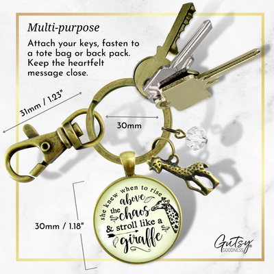 Giraffe Keychain She Knew When To Rise Above The Chaos Boho Pendant Friendship Jewelry Charm - Gutsy Goodness Handmade Jewelry;Giraffe Keychain She Knew When To Rise Above The Chaos Boho Pendant Friendship Jewelry Charm - Gutsy Goodness Handmade Jewelry Gifts