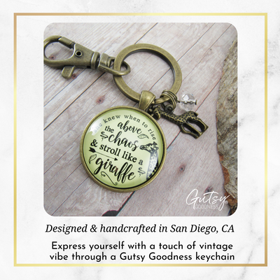 Giraffe Keychain She Knew When To Rise Above The Chaos Boho Pendant Friendship Jewelry Charm - Gutsy Goodness Handmade Jewelry;Giraffe Keychain She Knew When To Rise Above The Chaos Boho Pendant Friendship Jewelry Charm - Gutsy Goodness Handmade Jewelry Gifts