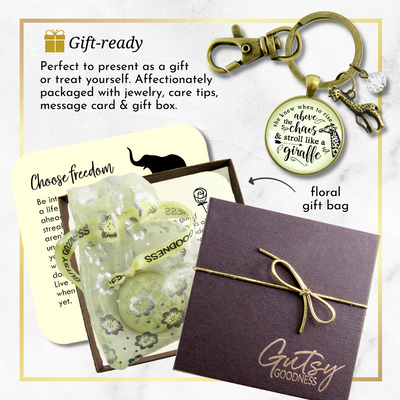 Giraffe Keychain She Knew When To Rise Above The Chaos Boho Pendant Friendship Jewelry Charm - Gutsy Goodness Handmade Jewelry;Giraffe Keychain She Knew When To Rise Above The Chaos Boho Pendant Friendship Jewelry Charm - Gutsy Goodness Handmade Jewelry Gifts