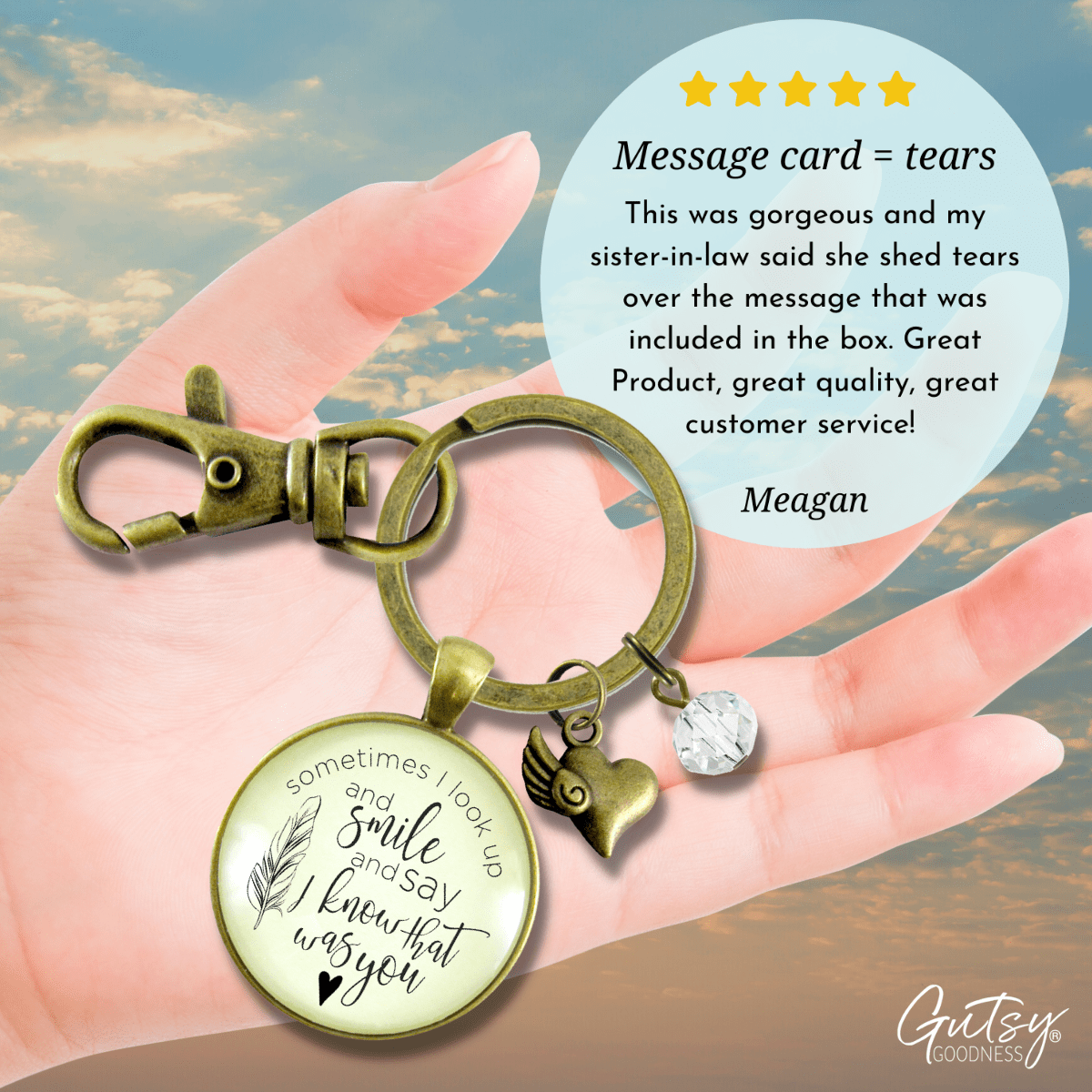 Memorial Keychain Sometimes Times I Look Up Miss You Remembrance Gift - Gutsy Goodness Handmade Jewelry;Memorial Keychain Sometimes Times I Look Up Miss You Remembrance Gift - Gutsy Goodness Handmade Jewelry Gifts