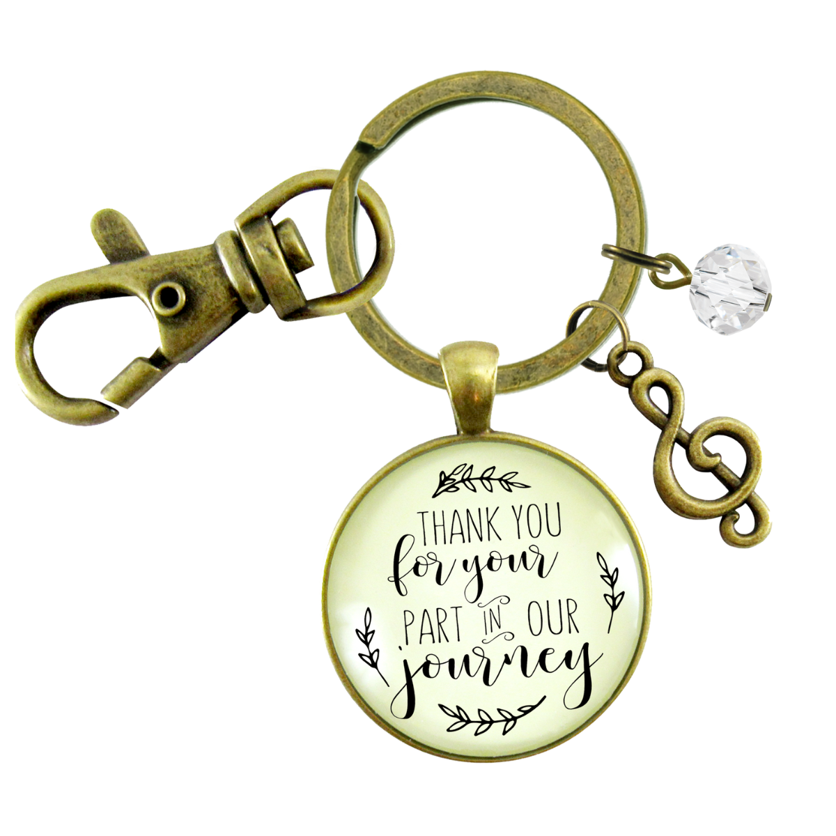 Wedding Singer Gift Keychain Thank You For Your Part Rustic For Musician Soloist G Clef  Keychain - Women - Gutsy Goodness Handmade Jewelry