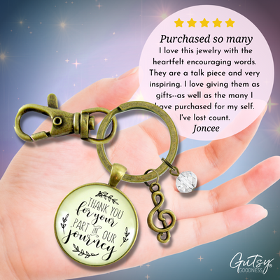 Wedding Singer Gift Keychain Thank You For Your Part Rustic For Musician Soloist G Clef  Keychain - Women - Gutsy Goodness Handmade Jewelry