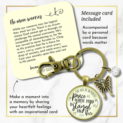 Peaceful Keychain She Will Be In Perfect Peace Faith Jewelry Anxiety Butterfly Charm - Gutsy Goodness Handmade Jewelry;Peaceful Keychain She Will Be In Perfect Peace Faith Jewelry Anxiety Butterfly Charm - Gutsy Goodness Handmade Jewelry Gifts