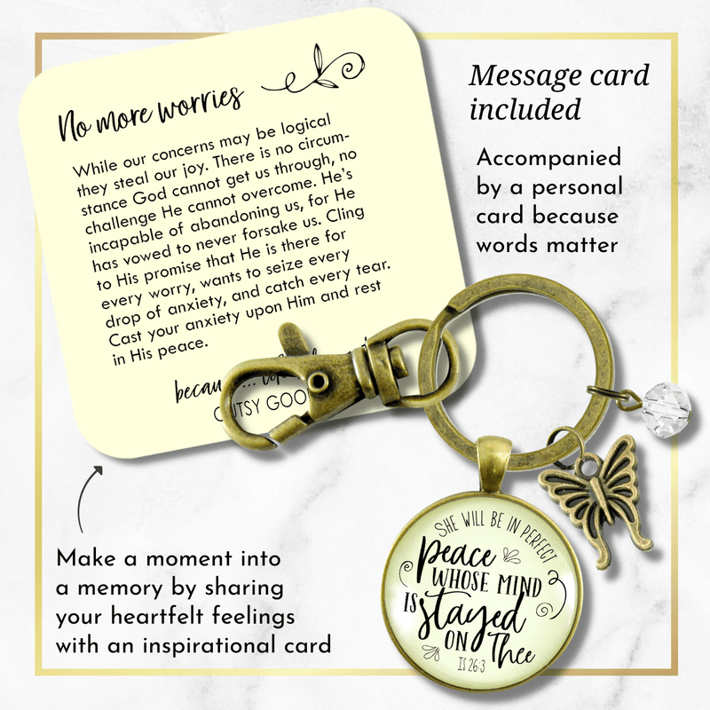 Peaceful Keychain She Will Be In Perfect Peace Faith Jewelry Anxiety Butterfly Charm - Gutsy Goodness Handmade Jewelry;Peaceful Keychain She Will Be In Perfect Peace Faith Jewelry Anxiety Butterfly Charm - Gutsy Goodness Handmade Jewelry Gifts