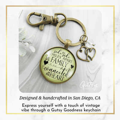My Family Keychain Side By Side Long Distance Gift Loving Families Jewelry Open Heart Charm - Gutsy Goodness