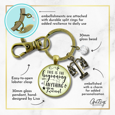 Law School Graduate Keychain This Is The Beginning Future Lawyer Graduation Justice Scales Jewelry  Keychain - Women - Gutsy Goodness Handmade Jewelry