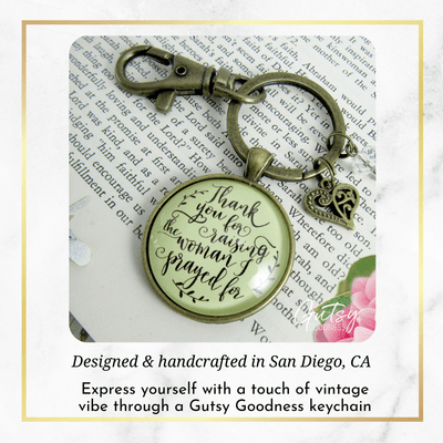 To His Mother In Law Keychain Thank You For Raising The Woman I Prayed For Wedding Gift From Groom - Gutsy Goodness