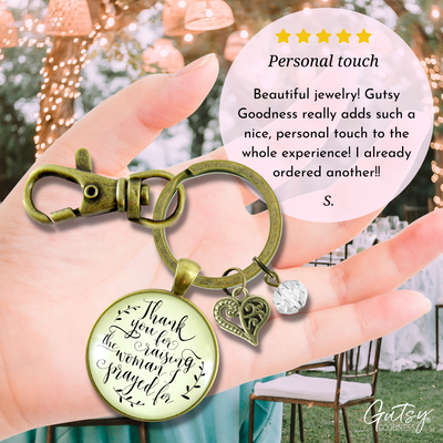 To His Mother In Law Keychain Thank You For Raising The Woman I Prayed For Wedding Gift From Groom - Gutsy Goodness