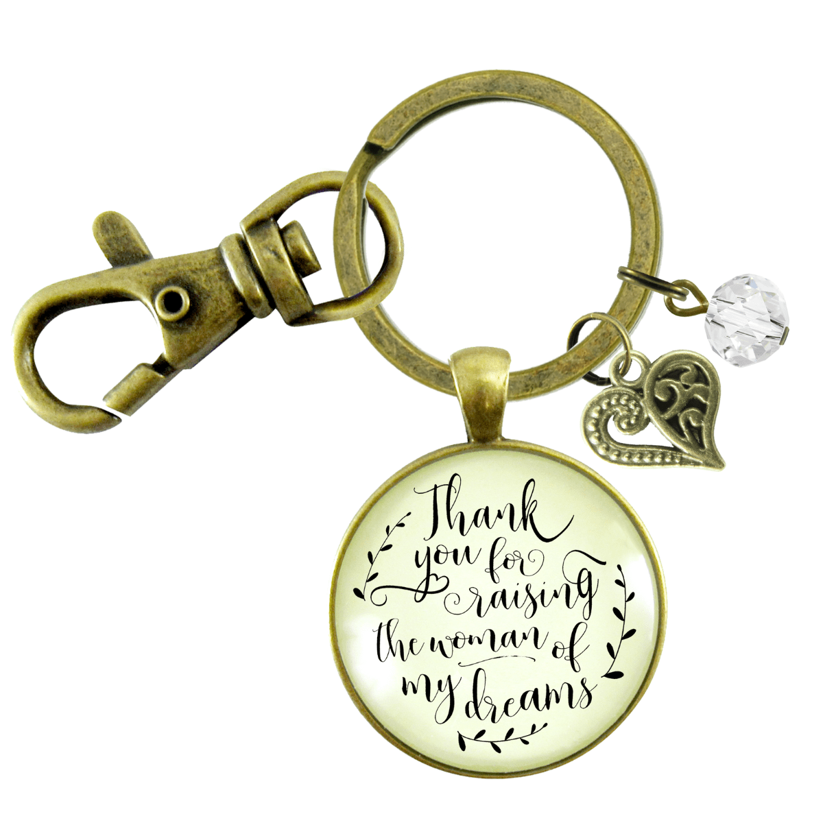 His Mother In Law Keychain Thank You For Raising the Woman Of Dreams Wedding Day Gift Jewelry - Gutsy Goodness