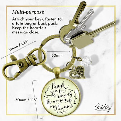 His Mother In Law Keychain Thank You For Raising the Woman Of Dreams Wedding Day Gift Jewelry - Gutsy Goodness