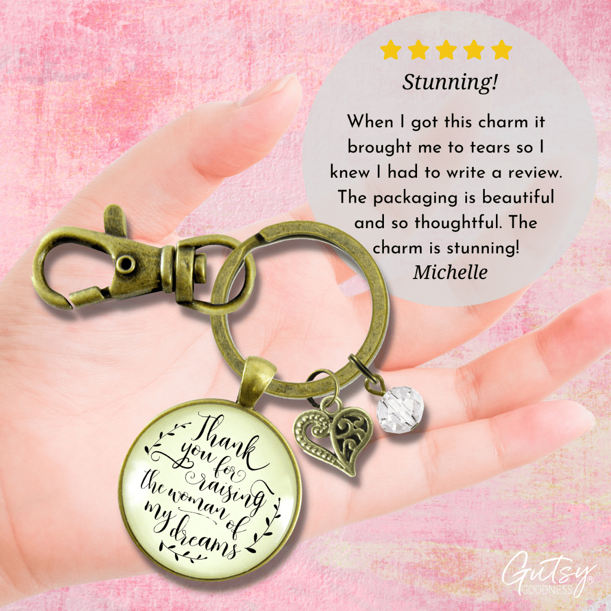 His Mother In Law Keychain Thank You For Raising the Woman Of Dreams Wedding Day Gift Jewelry - Gutsy Goodness