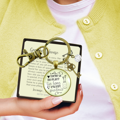 Grandmother Keychain There Is No Place Like Home Except Grandma's House Vintage Gift Charm - Gutsy Goodness Handmade Jewelry;Grandmother Keychain There Is No Place Like Home Except Grandma's House Vintage Gift Charm - Gutsy Goodness Handmade Jewelry Gifts