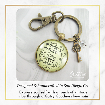 Grandmother Keychain There Is No Place Like Home Except Grandma's House Vintage Gift Charm - Gutsy Goodness Handmade Jewelry;Grandmother Keychain There Is No Place Like Home Except Grandma's House Vintage Gift Charm - Gutsy Goodness Handmade Jewelry Gifts