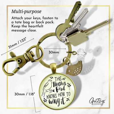 Gutsy Goodness Mama Bird Keychain Mother Wings It Personalize Cute Baby Bird Gift Mom Jewelry For Women - Gutsy Goodness;Mama Bird Keychain Mother Wings It Personalize Cute Baby Bird Gift Mom Jewelry For Women - Gutsy Goodness Handmade Jewelry Gifts
