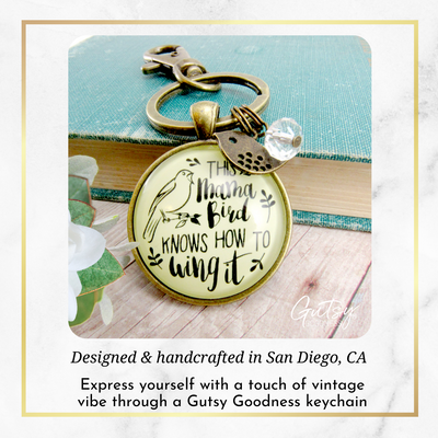 Gutsy Goodness Mama Bird Keychain Mother Wings It Personalize Cute Baby Bird Gift Mom Jewelry For Women - Gutsy Goodness;Mama Bird Keychain Mother Wings It Personalize Cute Baby Bird Gift Mom Jewelry For Women - Gutsy Goodness Handmade Jewelry Gifts