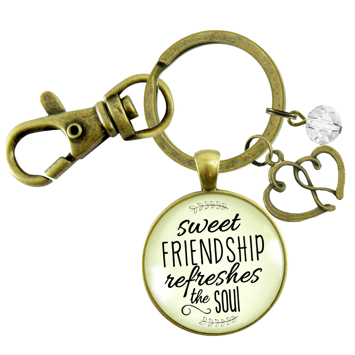 Friends Keychain Sweet Friendship Refreshes the Womens Double Heart Charm - Gutsy Goodness